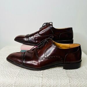 Bolano Mens‎ Dark Brown Cap Toe Oxford Shoes Size 13